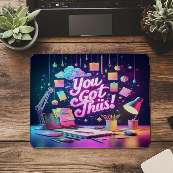 Ofis Masanı Güçlendiren Mousepad – Motivasyon Sözlü - 19x23 cm 2 mm Dikdörtgen İthal Baskılı Mouse Pad