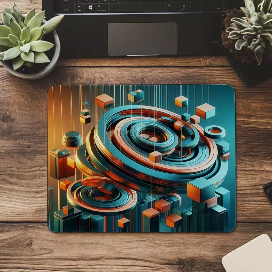 Yüzeyde Yüzen Halka ve Silindir Mouse Pad - 19x23 cm 2 mm Dikdörtgen İthal Baskılı Mouse Pad