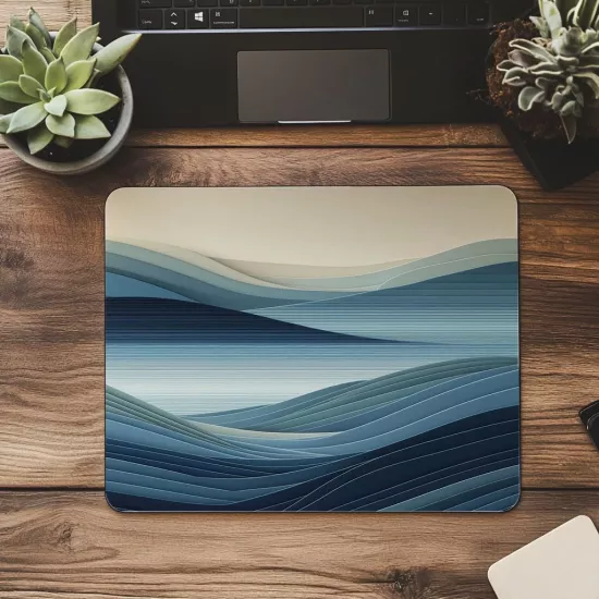 Yumuşak Hatlı Ufuk Çizgisi Mousepad - 19x23 cm 2 mm Dikdörtgen İthal Baskılı Mouse Pad