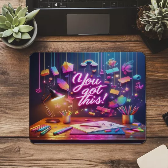You Got This Yazılı Mousepad – Enerji Dolu Tasarım - 19x23 cm 2 mm Dikdörtgen İthal Baskılı Mouse Pad
