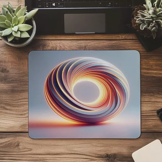 Minimal Donut Formu ile Modern Mouse Pad - 19x23 cm 2 mm Dikdörtgen İthal Baskılı Mouse Pad