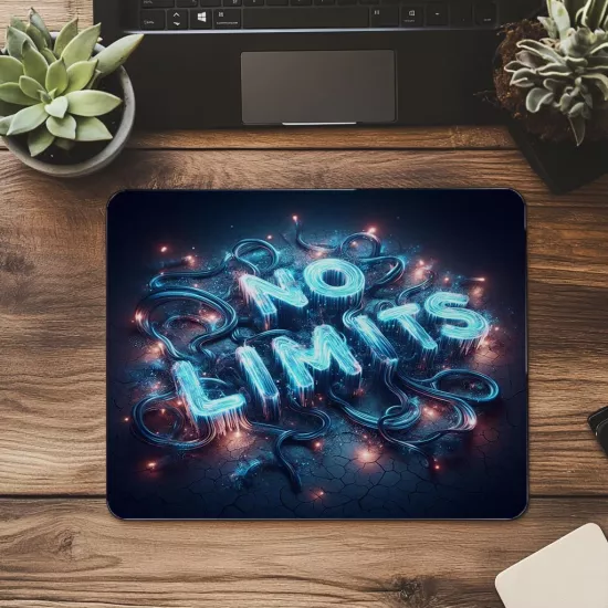 Limitleri Aş Temalı Parlak Neon Mouse Pad - 19x23 cm 2 mm Dikdörtgen İthal Baskılı Mouse Pad