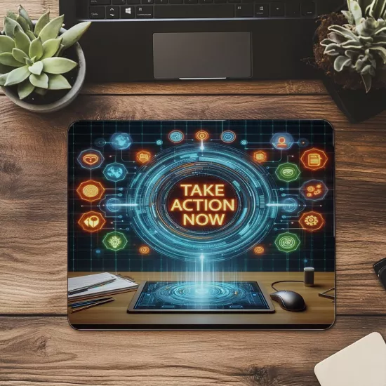 Eylem Odaklı 3D Motivasyon Mouse Pad - 19x23 cm 2 mm Dikdörtgen İthal Baskılı Mouse Pad