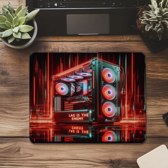 Teknolojik Temalı Lag Mouse Pad Tasarımı - 19x23 cm 2 mm Dikdörtgen İthal Baskılı Mouse Pad
