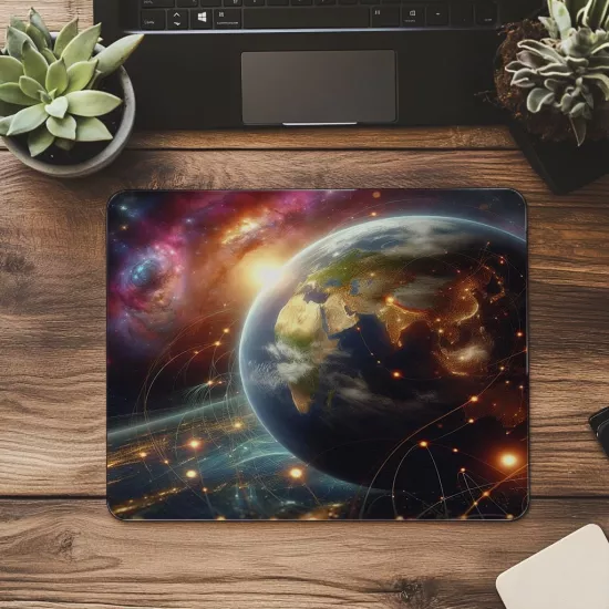Astronomi Temalı Yörünge Mouse Pad - 19x23 cm 2 mm Dikdörtgen İthal Baskılı Mouse Pad