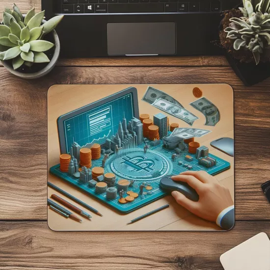 Kablo Dağınıklığıyla Gerçekçi Retro Mouse Pad - 19x23 cm 2 mm Dikdörtgen İthal Baskılı Mouse Pad