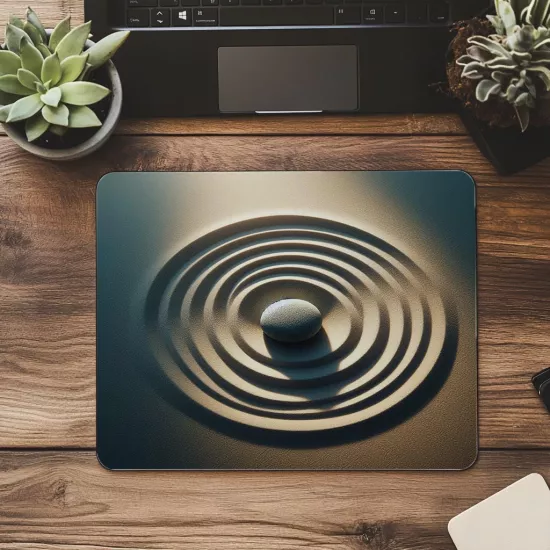 Spiral Raked Sand Zen Mousepad - 19x23 cm 2 mm Dikdörtgen İthal Baskılı Mouse Pad