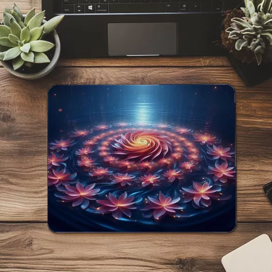 Su Üzerinde Spiral Petal Dizilimi Mousepad - 19x23 cm 2 mm Dikdörtgen İthal Baskılı Mouse Pad