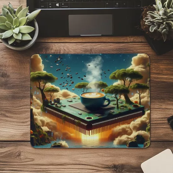 Veri Bulutlu Kurgusal Kod Mousepad - 19x23 cm 2 mm Dikdörtgen İthal Baskılı Mouse Pad