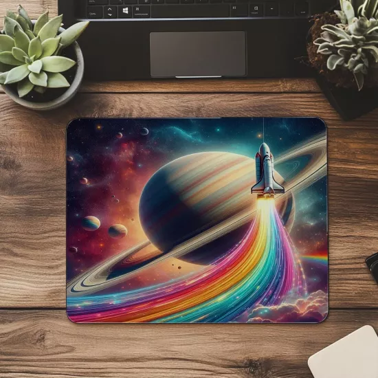 Parlak Gezegen Arka Planlı Mousepad - 19x23 cm 2 mm Dikdörtgen İthal Baskılı Mouse Pad