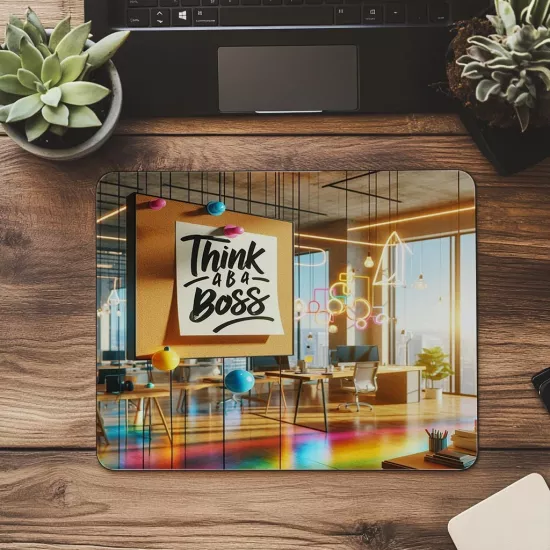 Parlak Neon Tasarım – Boss Mode Mouse Pad - 19x23 cm 2 mm Dikdörtgen İthal Baskılı Mouse Pad