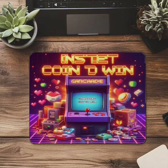 Joystick ve Pixel Temalı Renkli Mouse Pad - 19x23 cm 2 mm Dikdörtgen İthal Baskılı Mouse Pad