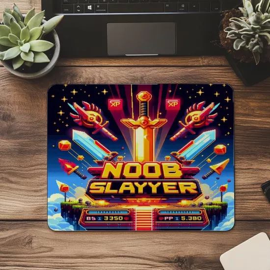 FPS Tarzı Gamer Mouse Pad – Noob Avcısı - 19x23 cm 2 mm Dikdörtgen İthal Baskılı Mouse Pad