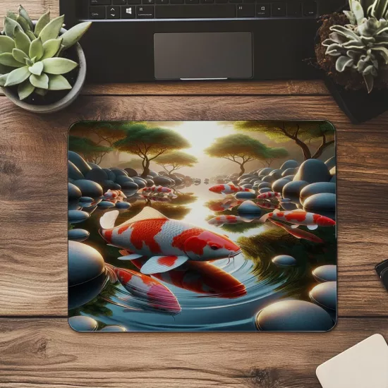 Doğal Japon Bahçesi Mouse Pad Tasarımı - 19x23 cm 2 mm Dikdörtgen İthal Baskılı Mouse Pad