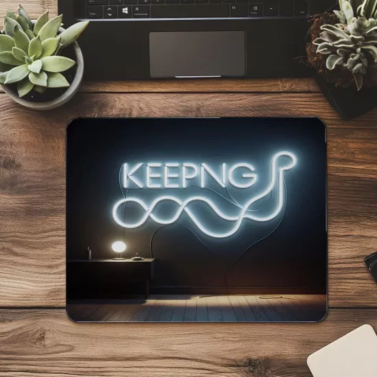 Hedef Odaklı Sade Neon Mouse Pad Tasarımı - 19x23 cm 2 mm Dikdörtgen İthal Baskılı Mouse Pad