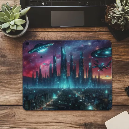 Uzay Fantazisi Sevenlere Özel Mouse Pad - 19x23 cm 2 mm Dikdörtgen İthal Baskılı Mouse Pad