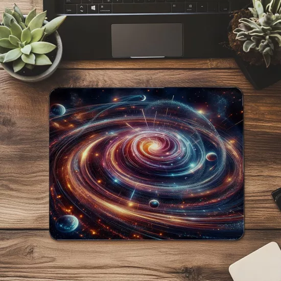 Hipnotik Galaksi Hareketi Mouse Pad - 19x23 cm 2 mm Dikdörtgen İthal Baskılı Mouse Pad