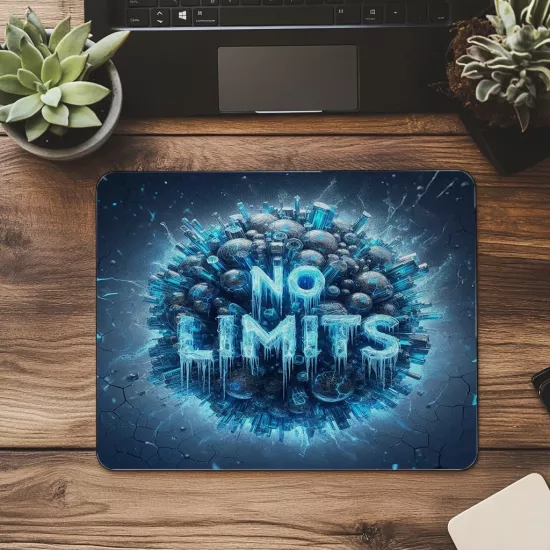 No Limits Yazılı Mavi Işık Tüplü Mousepad - 19x23 cm 2 mm Dikdörtgen İthal Baskılı Mouse Pad