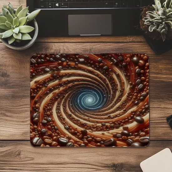 Kahve ve Kodun Buluştuğu Estetik Mouse Pad - 19x23 cm 2 mm Dikdörtgen İthal Baskılı Mouse Pad