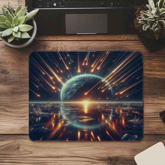 Gökyüzünden Düşen Parlak Parçalar Mouse Pad - 19x23 cm 2 mm Dikdörtgen İthal Baskılı Mouse Pad