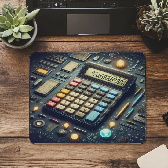 Güneş Enerjili Hesap Makinesi Mousepad - 19x23 cm 2 mm Dikdörtgen İthal Baskılı Mouse Pad