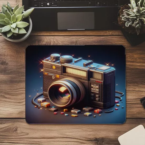 Grainy Ekranlı Fotoğraf Makinesi Mouse Pad - 19x23 cm 2 mm Dikdörtgen İthal Baskılı Mouse Pad