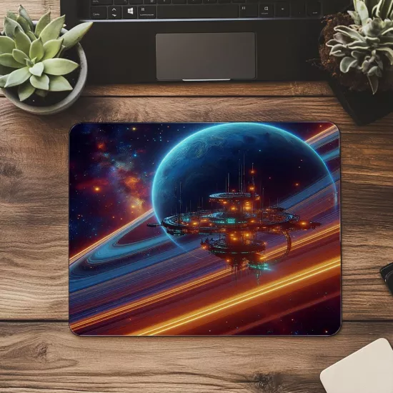 Derin Uzayda Süzülen Figür Mouse Pad - 19x23 cm 2 mm Dikdörtgen İthal Baskılı Mouse Pad