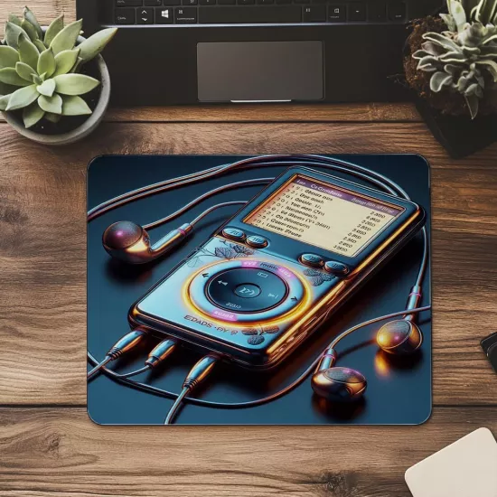 2000’ler Ruhlu Kulaklıklı Mousepad - 19x23 cm 2 mm Dikdörtgen İthal Baskılı Mouse Pad