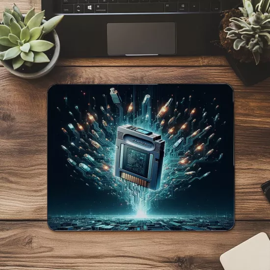 Retro Oyun Kartuşu Mousepad – Havada Asılı - 19x23 cm 2 mm Dikdörtgen İthal Baskılı Mouse Pad