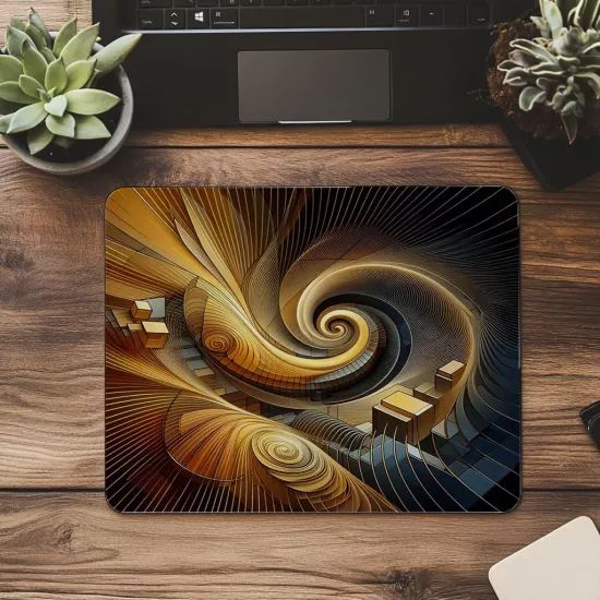 Spiral Kompozisyonlu Modern Mousepad - 19x23 cm 2 mm Dikdörtgen İthal Baskılı Mouse Pad