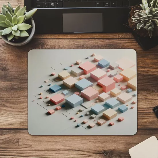Sade ve Dingin Kare Dizili Mouse Pad - 19x23 cm 2 mm Dikdörtgen İthal Baskılı Mouse Pad