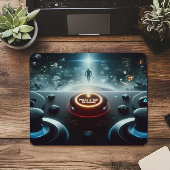 Start Butonlu 3D Mousepad – Dominate - 19x23 cm 2 mm Dikdörtgen İthal Baskılı Mouse Pad