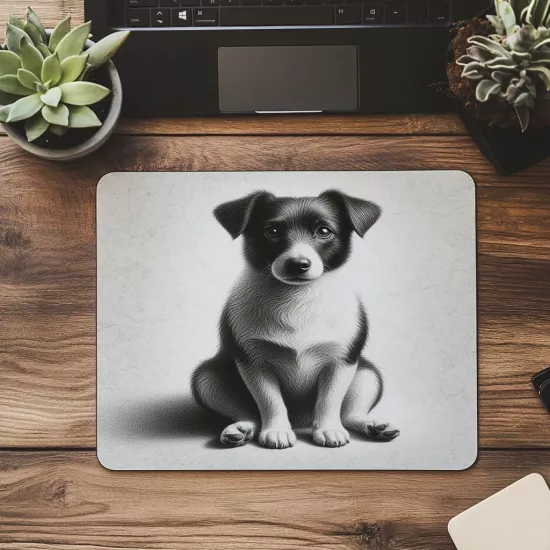 Sadık Dostlar İçin El Çizimi Mousepad - 19x23 cm 2 mm Dikdörtgen İthal Baskılı Mouse Pad