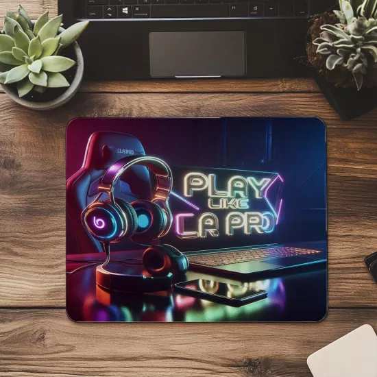 Play Like a Pro Yazılı Şık Gamer Mousepad - 19x23 cm 2 mm Dikdörtgen İthal Baskılı Mouse Pad
