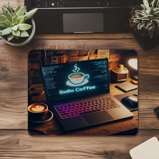 Yarı Dolu Fincanlı Yazılımcı Masası Mouse Pad - 19x23 cm 2 mm Dikdörtgen İthal Baskılı Mouse Pad