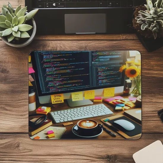 HTML Kodlu Geniş Ekran Mousepad – Black Coffee - 19x23 cm 2 mm Dikdörtgen İthal Baskılı Mouse Pad