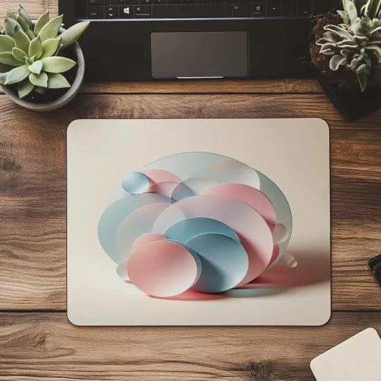 Transparan Çemberli Modern Mousepad - 19x23 cm 2 mm Dikdörtgen İthal Baskılı Mouse Pad