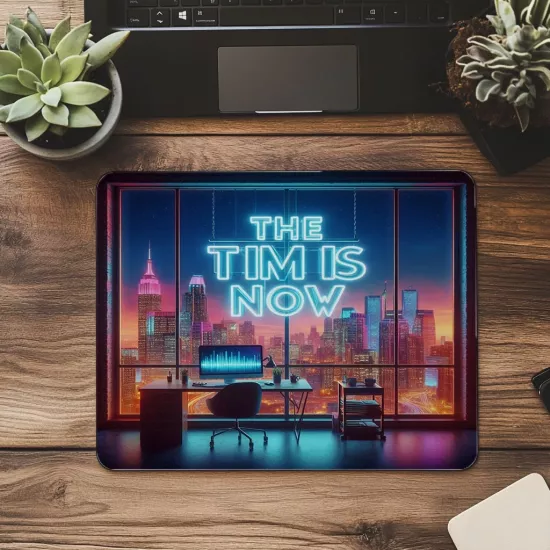 Zaman Şimdi Temalı Canlı Tasarım Mouse Pad - 19x23 cm 2 mm Dikdörtgen İthal Baskılı Mouse Pad