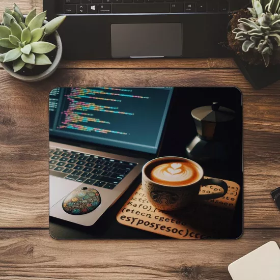 Kod Temalı Mouse Pad ile Ofis Tarzı - 19x23 cm 2 mm Dikdörtgen İthal Baskılı Mouse Pad