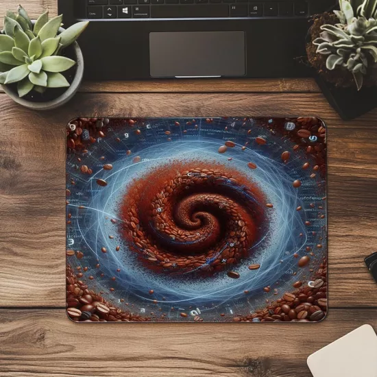Dijital Sanat Kodlama + Kahve Mousepad - 19x23 cm 2 mm Dikdörtgen İthal Baskılı Mouse Pad