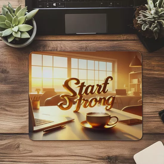 Parlak Güneşli Renklerle Start Strong Mousepad - 19x23 cm 2 mm Dikdörtgen İthal Baskılı Mouse Pad