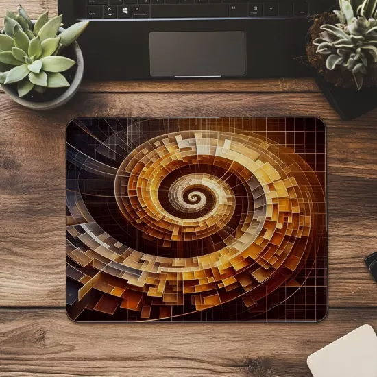Matematiksel Sanat Temalı Geometrik Mouse Pad - 19x23 cm 2 mm Dikdörtgen İthal Baskılı Mouse Pad