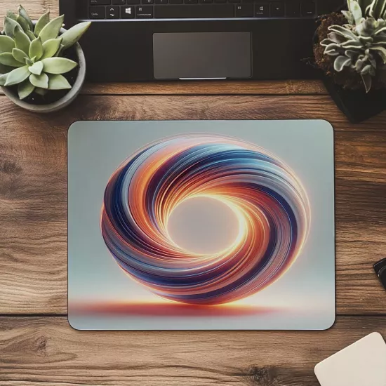 Işıklı Torus Şekilli 3D Mousepad Tasarımı - 19x23 cm 2 mm Dikdörtgen İthal Baskılı Mouse Pad