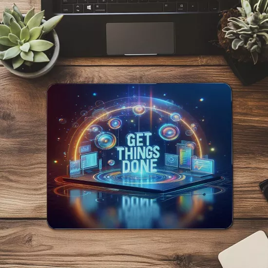 Get Things Done Temalı Enerjik Mousepad - 19x23 cm 2 mm Dikdörtgen İthal Baskılı Mouse Pad
