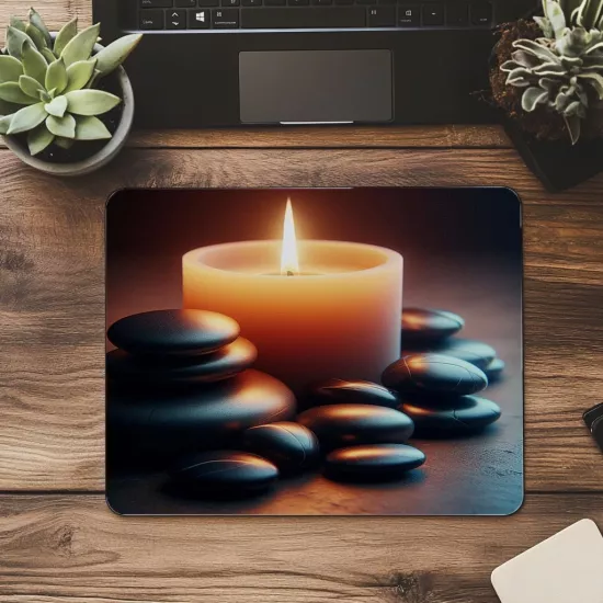 Meditatif Aydınlatmalı Mouse Pad - 19x23 cm 2 mm Dikdörtgen İthal Baskılı Mouse Pad