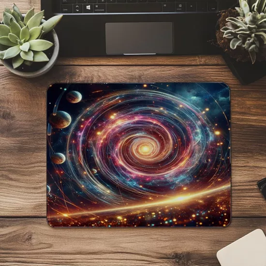 Parlak Spiral Gökyüzü Mousepad - 19x23 cm 2 mm Dikdörtgen İthal Baskılı Mouse Pad