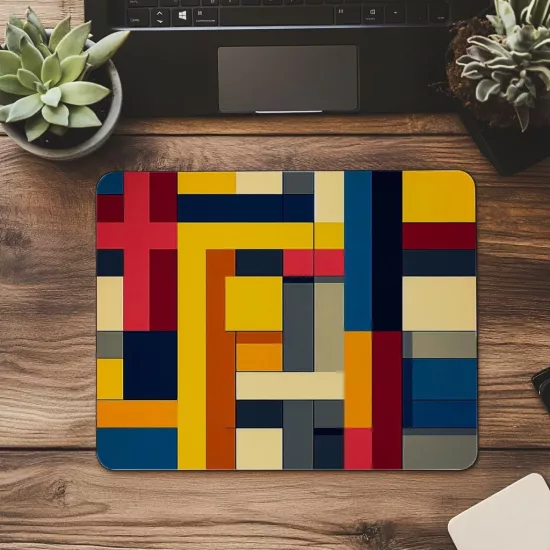Mat Doku Üzerine Çizgisel Sanat Mouse Pad - 19x23 cm 2 mm Dikdörtgen İthal Baskılı Mouse Pad