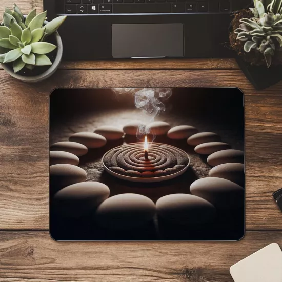 Meditasyon Temalı Zen Mouse Pad - 19x23 cm 2 mm Dikdörtgen İthal Baskılı Mouse Pad