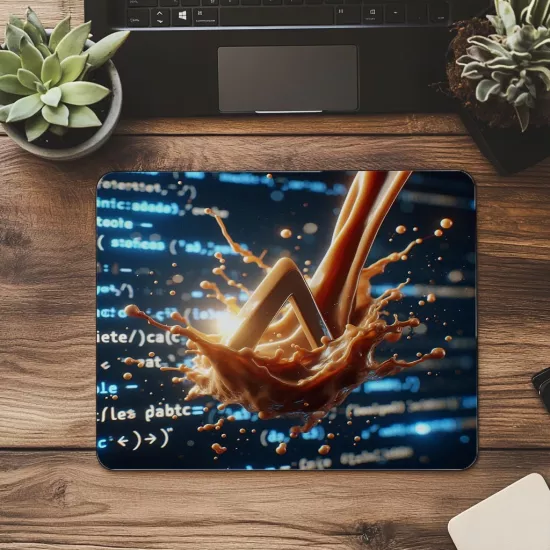 Dinamik Kod + Kahve Etkileşimli Mouse Pad - 19x23 cm 2 mm Dikdörtgen İthal Baskılı Mouse Pad