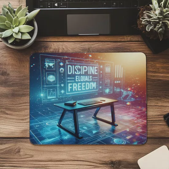 Disiplin Temalı 3D Motivasyon Mouse Pad Tasarımı - 19x23 cm 2 mm Dikdörtgen İthal Baskılı Mouse Pad